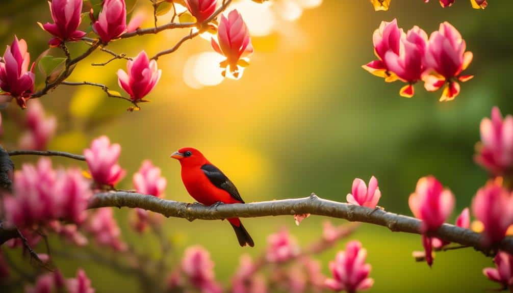 abundance of red birds