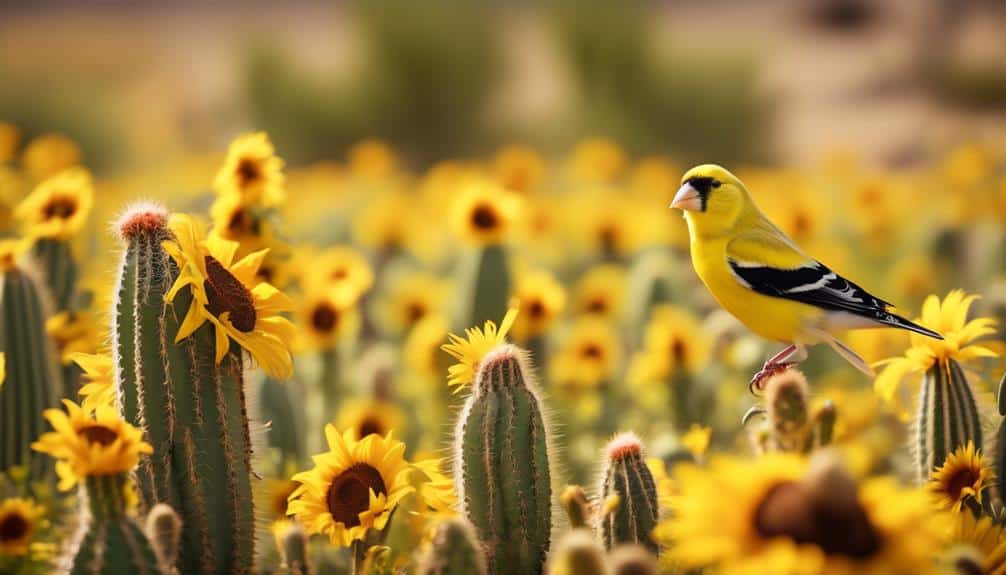 abundance of yellow birds