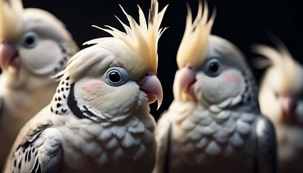 beautifully patterned cockatiels