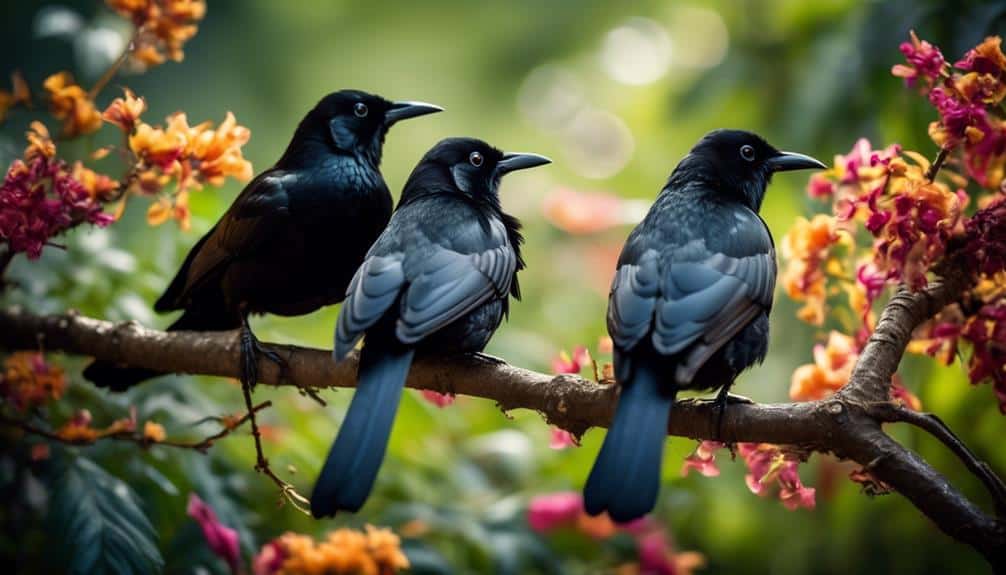 black bird mating behaviors