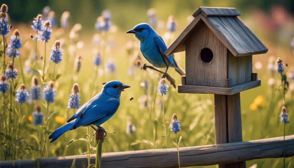 blue bird breeding behavior