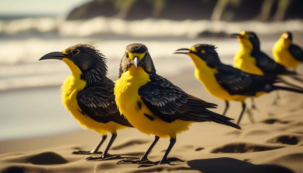 coastal birds with yellow plumage