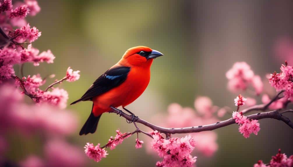 colorful scarlet tanager sighting