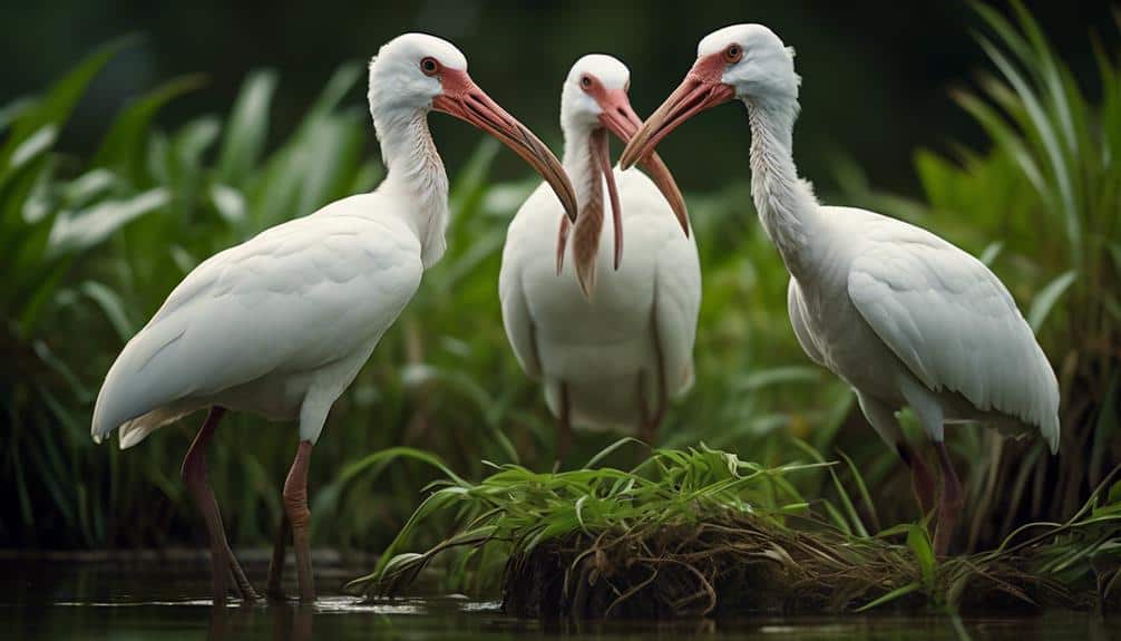 distinctive physical features of white ibises