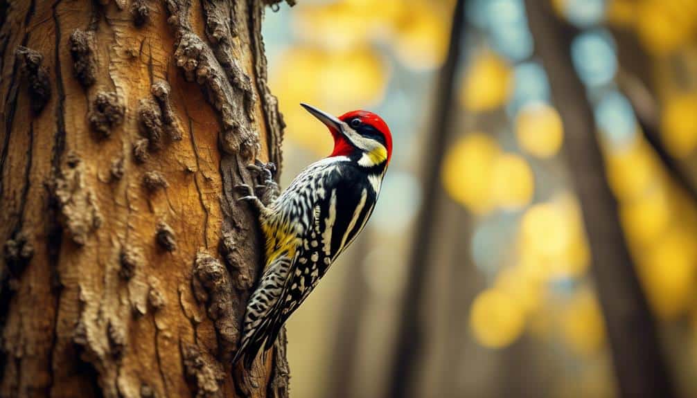 distinctive woodpecker with yellow belly