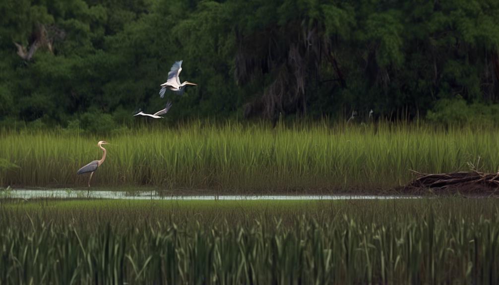 diverse avian species inhabit wetlands