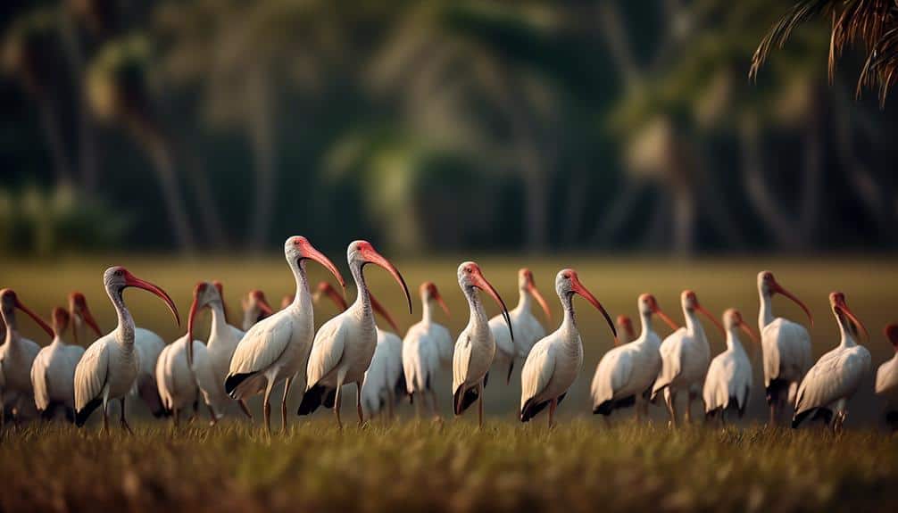 elegant coordination of ibises