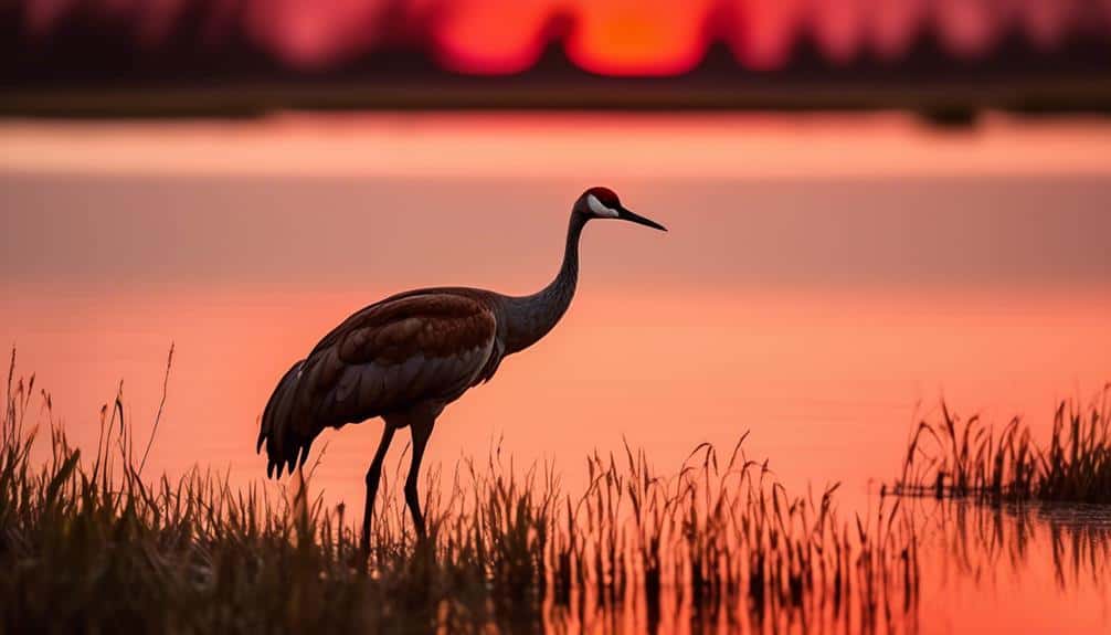 graceful sandhill crane in flight