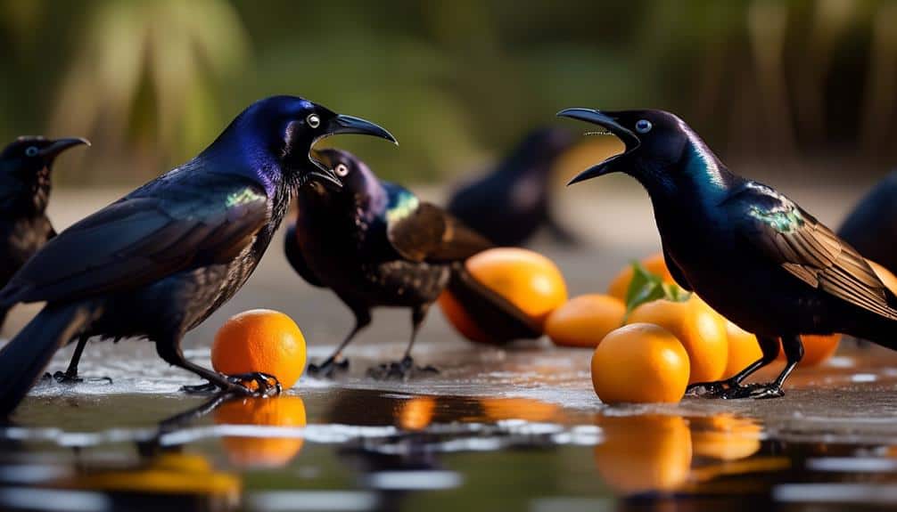 grackle black birds diet