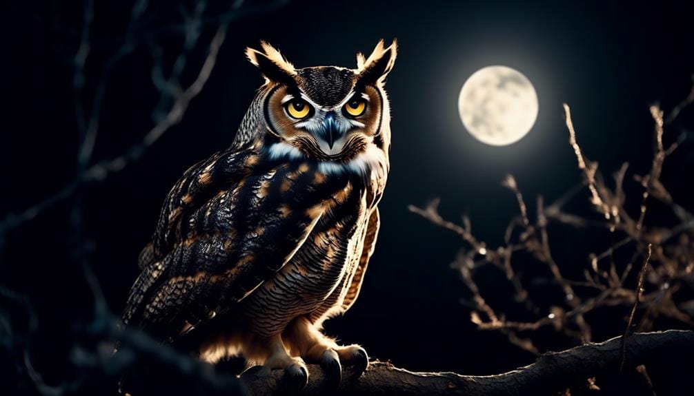 majestic nocturnal predator great horned owl