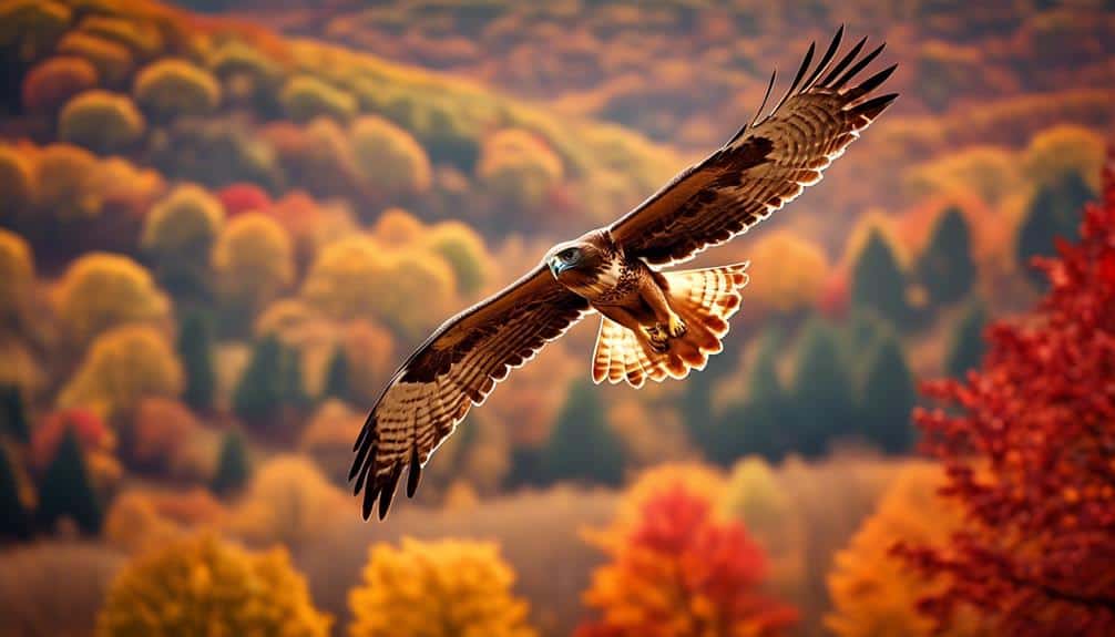 majestic red tailed hawk in flight