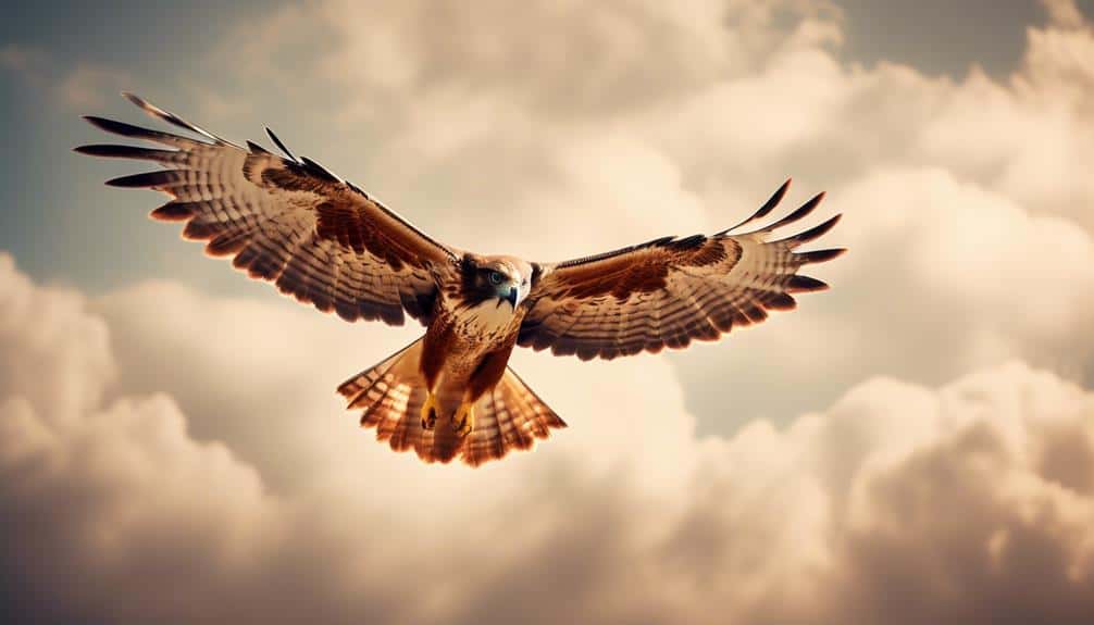 majestic red tailed hawk soaring