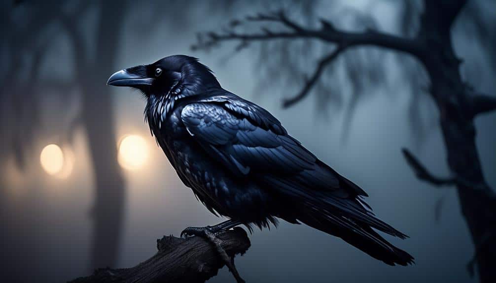 mysterious black bird common raven