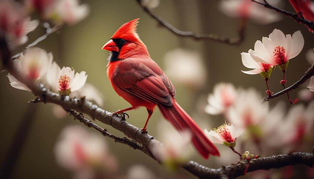 red bird breeding habits