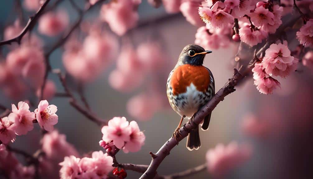 red breasted american robin