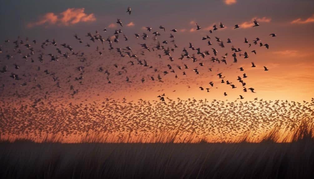 seasonal migration of grey birds