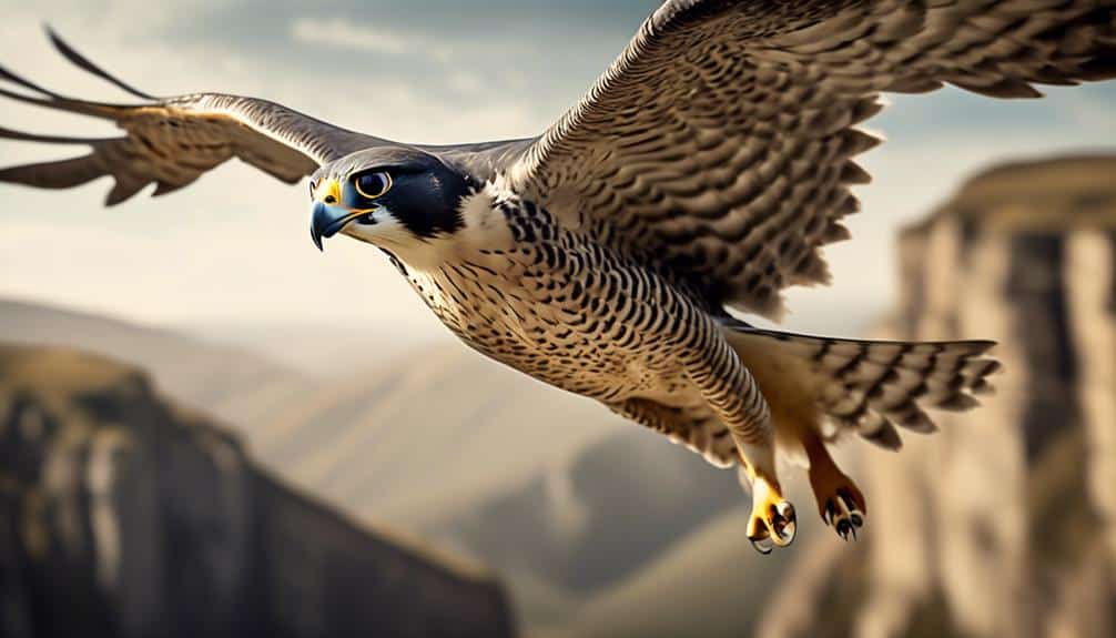 speedy peregrine falcon soars