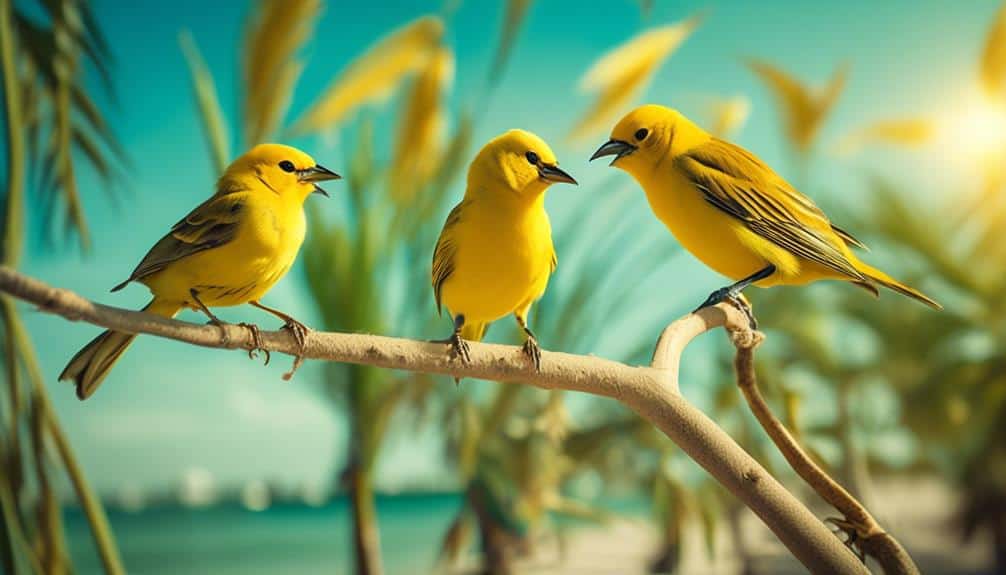 sunny skies tropical birds