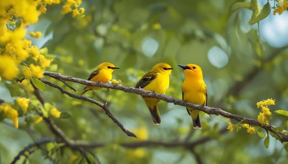 variety of yellow bellied birds