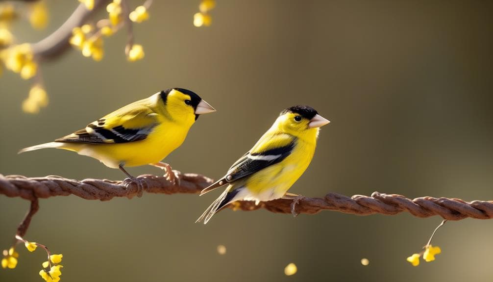 variety of yellow bird species