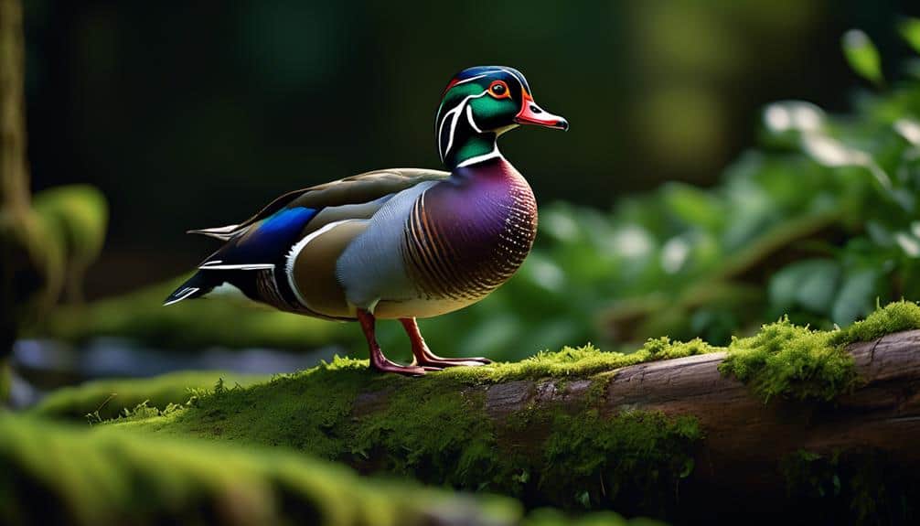 vibrant plumage of wood duck