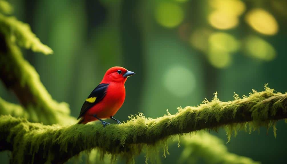 vibrant red bird s rarity