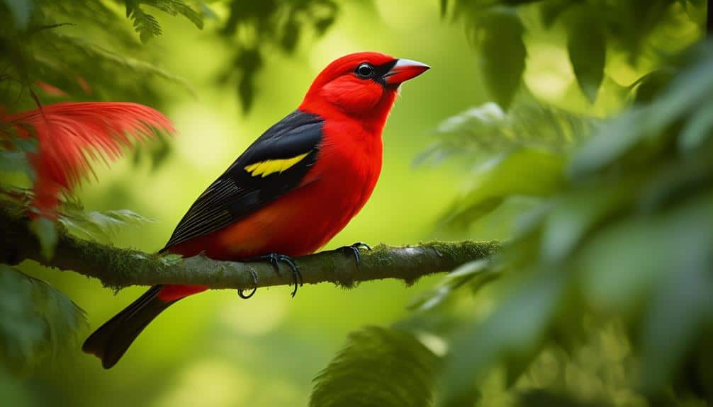 vibrant red scarlet tanager