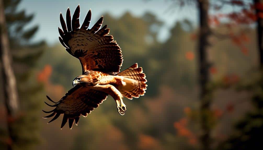 vibrant red tailed hawk sighting