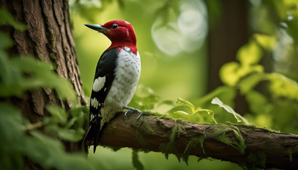 vibrant red woodpecker illinois