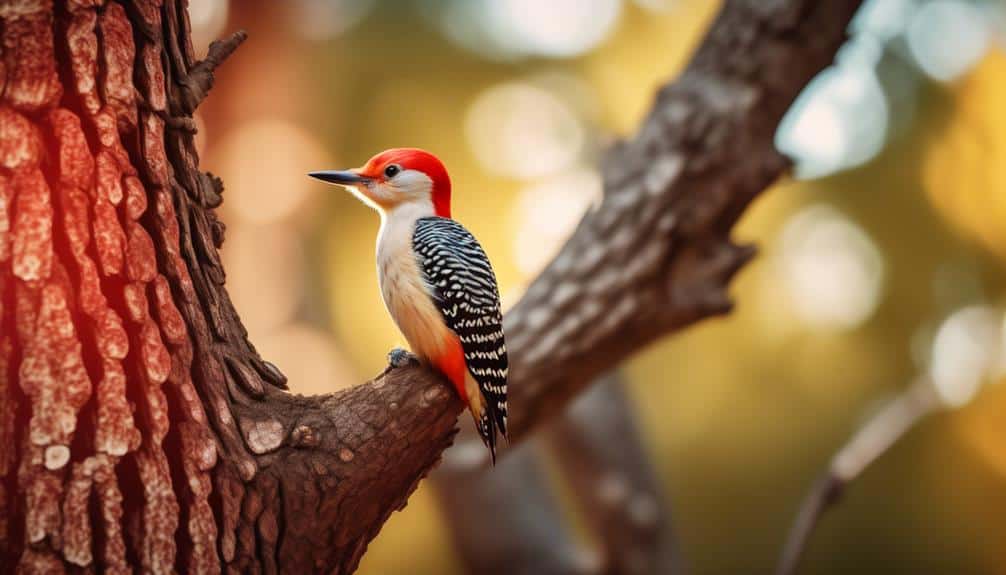 vibrant red woodpecker sighting