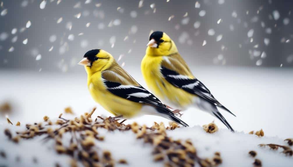 vibrant winter plumage goldfinch