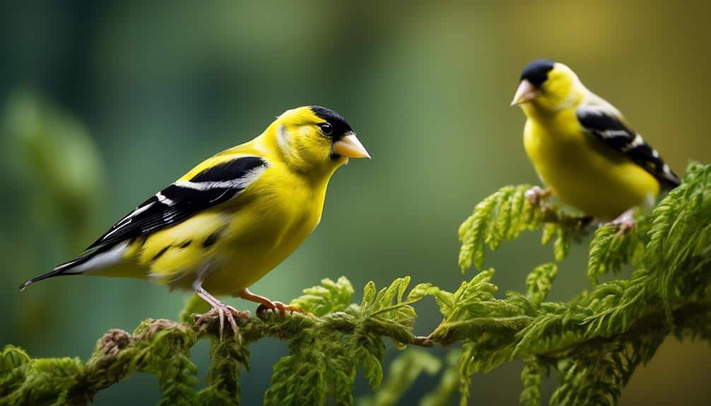 vibrant yellow american goldfinch