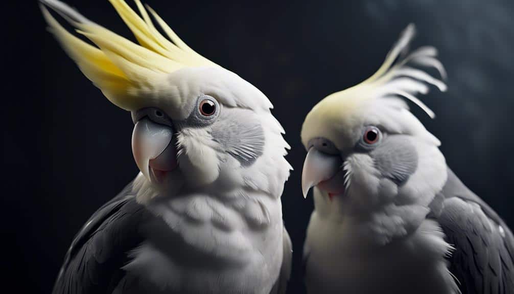 white faced cockatiels beautiful contrast