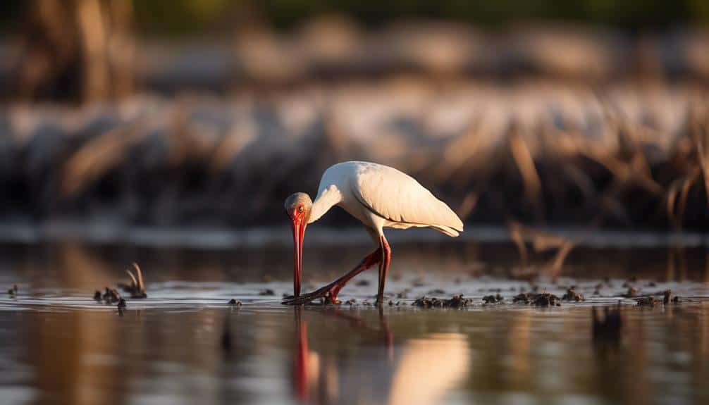 white ibis feeding behavior