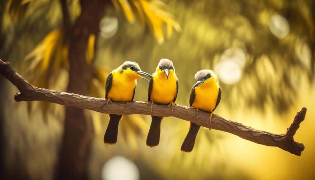 yellow bellied bird mating habits